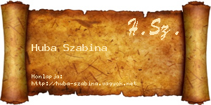 Huba Szabina névjegykártya
